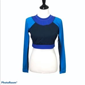 Joy Lab long sleeve open back athletic compression wear cropped top